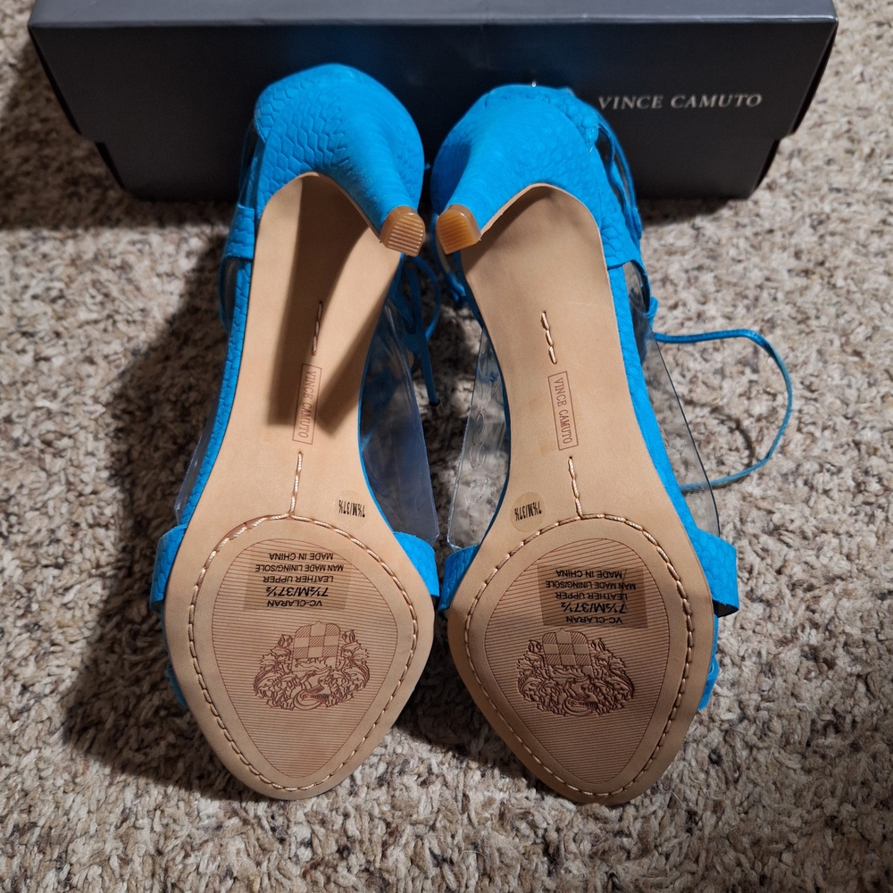 Vince Camuto Blue Strappy Heeled Sandals - Picture 5 of 8